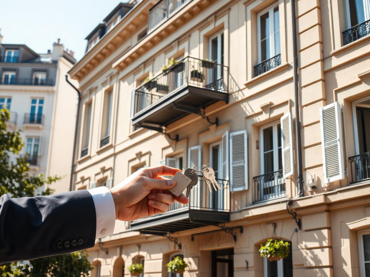 Immeuble d'appartements français avec remise de clés